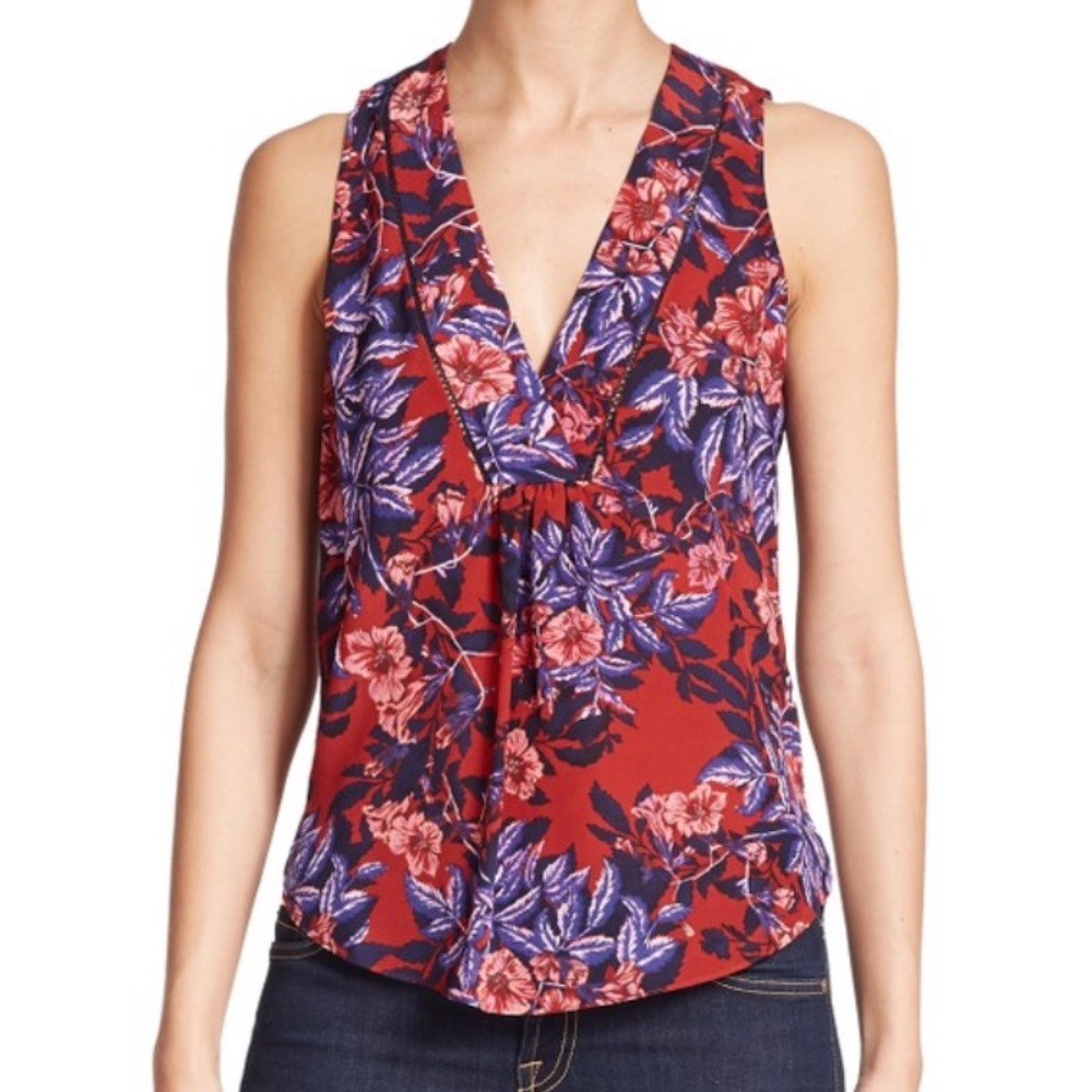 Rebecca Taylor Burnt Red Flame of the Forest Top